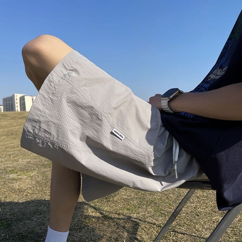 재 고 있 음 속도 건조한 반바지 남성 여름 외출용 얼음 실크 자외선 차단 남성 캐주얼 바지 남자 운동 5 점 바지 이미지 2