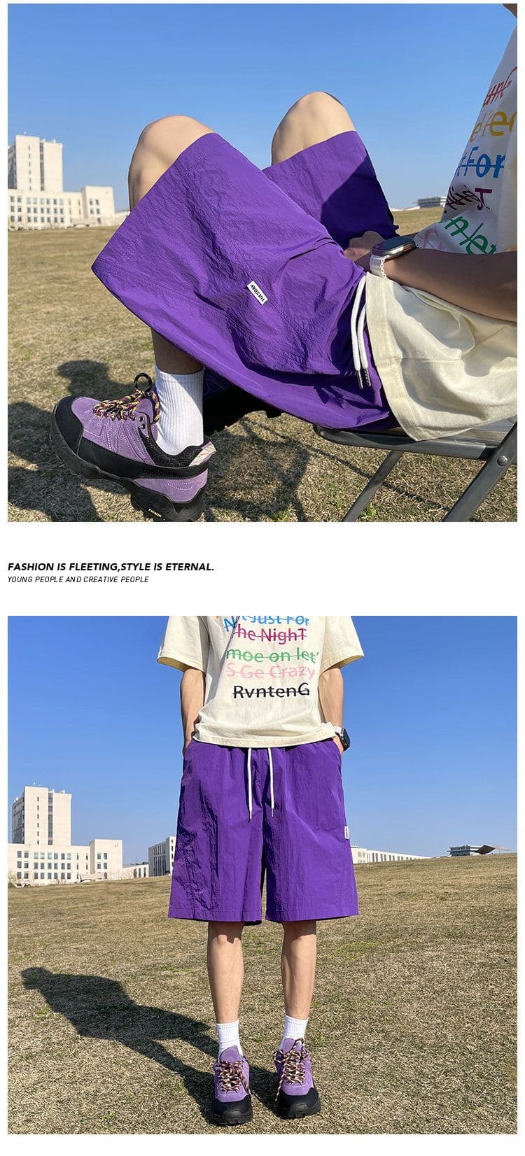 재 고 있 음 속도 건조한 반바지 남성 여름 외출용 얼음 실크 자외선 차단 남성 캐주얼 바지 남자 운동 5 점 바지 상세 이미지 3