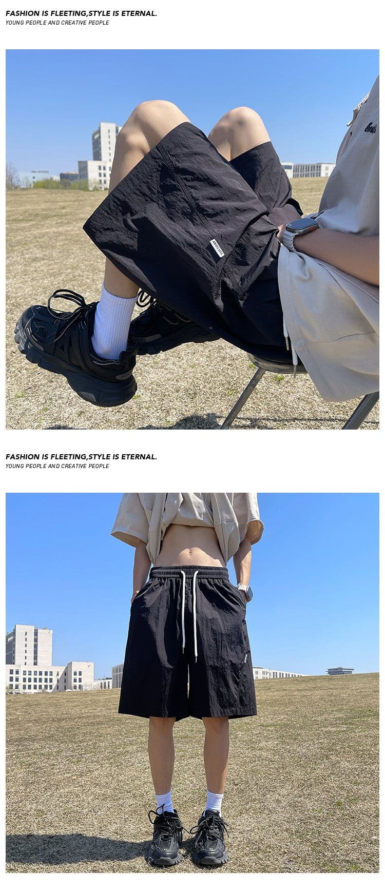 재 고 있 음 속도 건조한 반바지 남성 여름 외출용 얼음 실크 자외선 차단 남성 캐주얼 바지 남자 운동 5 점 바지 상세 이미지 5