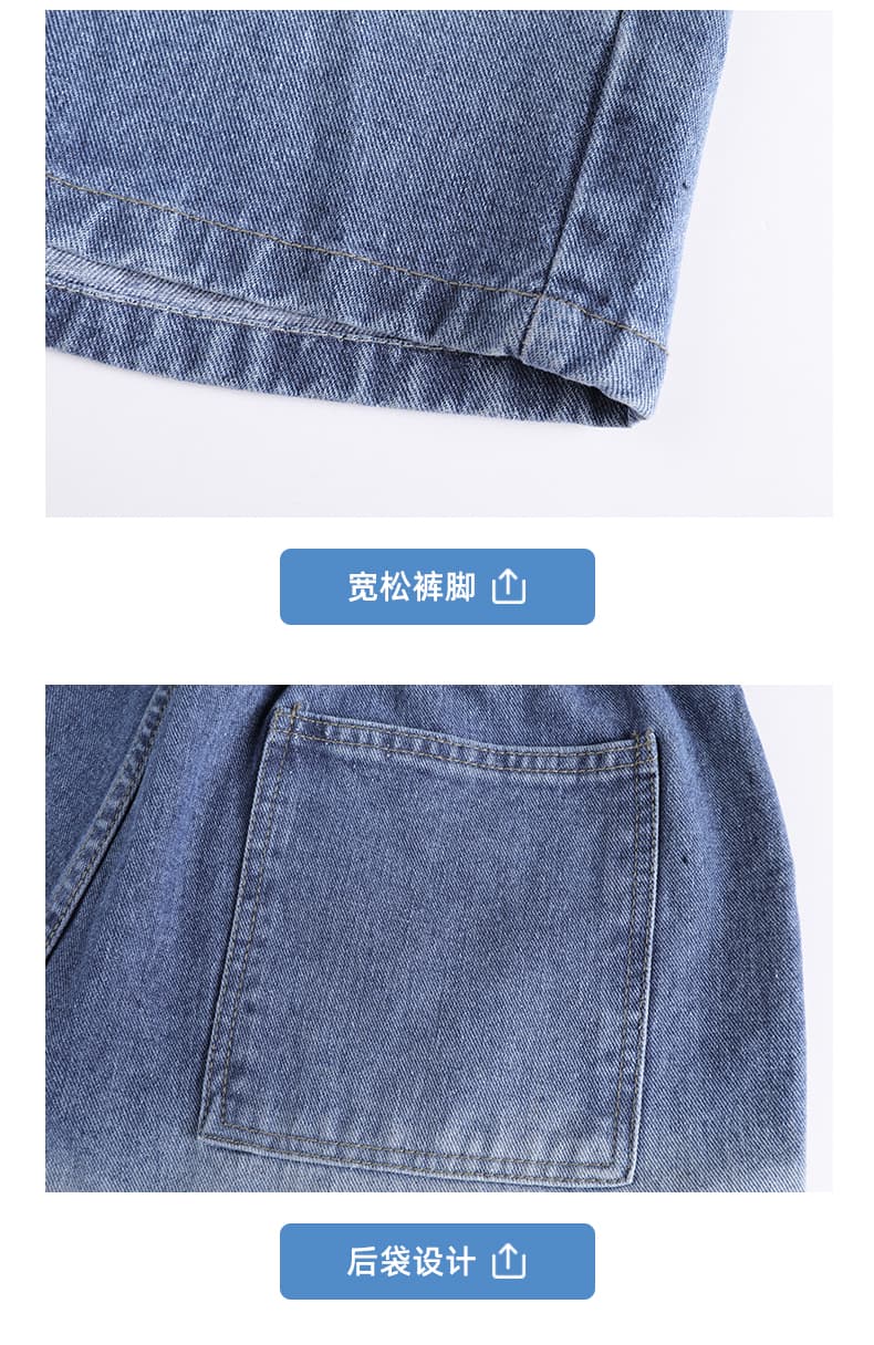 재 고 있 그라데이션 데님 반바지 남자 여름 얇은 스타일 바지 아메리칸 높음 거리 레트로 루즈핏 오부 바지 상세 이미지 14