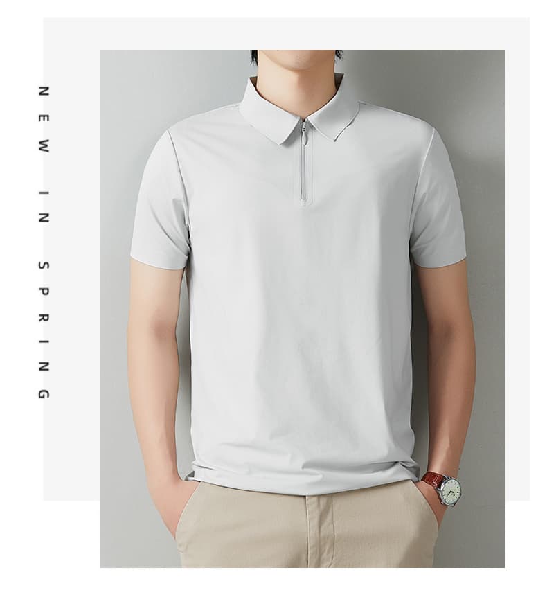 고급 순면 반팔 티셔츠 남성 POLO 셔츠 2026 새로운 고급 센스 비즈니스 폴로 칼라 캐주얼 반소매 남성 상세 이미지 11