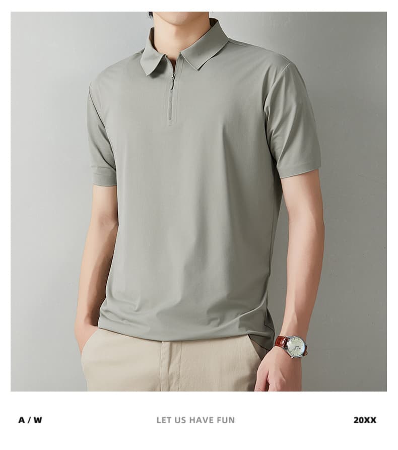 고급 순면 반팔 티셔츠 남성 POLO 셔츠 2026 새로운 고급 센스 비즈니스 폴로 칼라 캐주얼 반소매 남성 상세 이미지 16