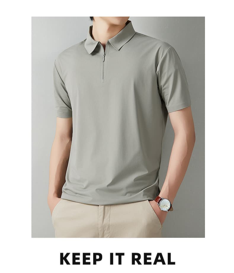고급 순면 반팔 티셔츠 남성 POLO 셔츠 2026 새로운 고급 센스 비즈니스 폴로 칼라 캐주얼 반소매 남성 상세 이미지 18