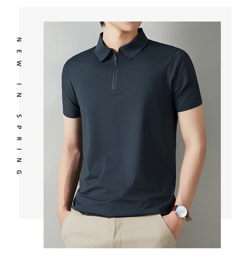고급 순면 반팔 티셔츠 남성 POLO 셔츠 2026 새로운 고급 센스 비즈니스 폴로 칼라 캐주얼 반소매 남성 상세 이미지 23