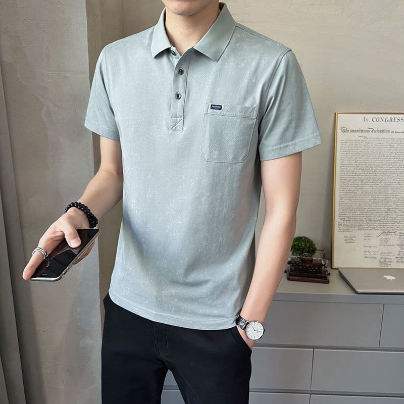 POLO 셔츠 남자 여름 새로운 비즈니스 다용도 캐주얼 반팔 티셔츠 이미지 4