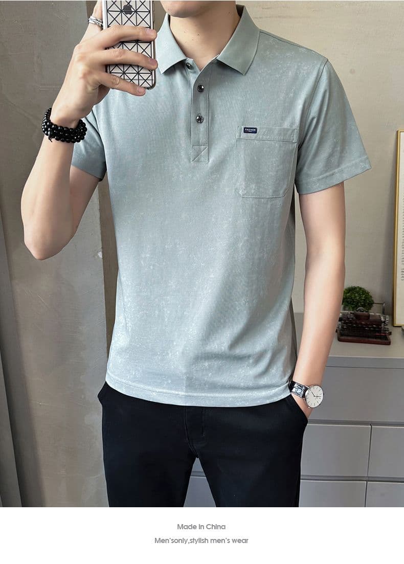 POLO 셔츠 남자 여름 새로운 비즈니스 다용도 캐주얼 반팔 티셔츠 상세 이미지 13