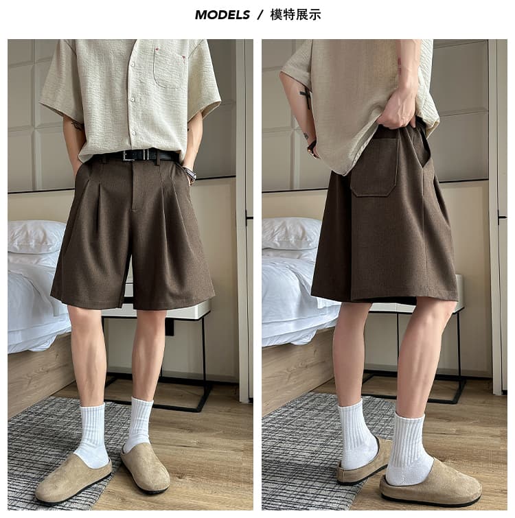 새로운 조수 브랜드 넓은 다리 여름 새로운 캐주얼 정장 반바지 남성 루즈핏 다용도 도루 센스 오부 바지 상세 이미지 2