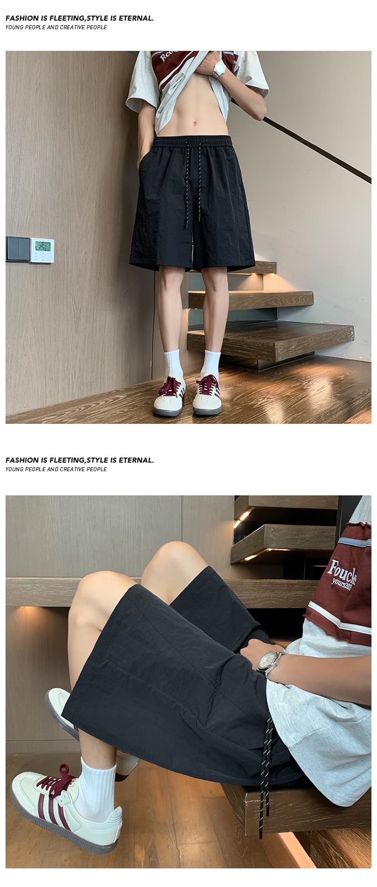 재 고 있 음 남성 반바지 얼음 실크 남성 운동 오부 바지 여름 외출용 남성용 바지 해변 바지 상세 이미지 7