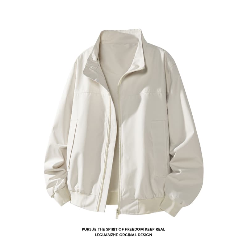 검정색 쇼트 스타일 워크웨어 재킷 남자 아메리칸 세 국방 스탠드 칼라 야구 유니폼 bomber 파일럿 재킷 이미지 2