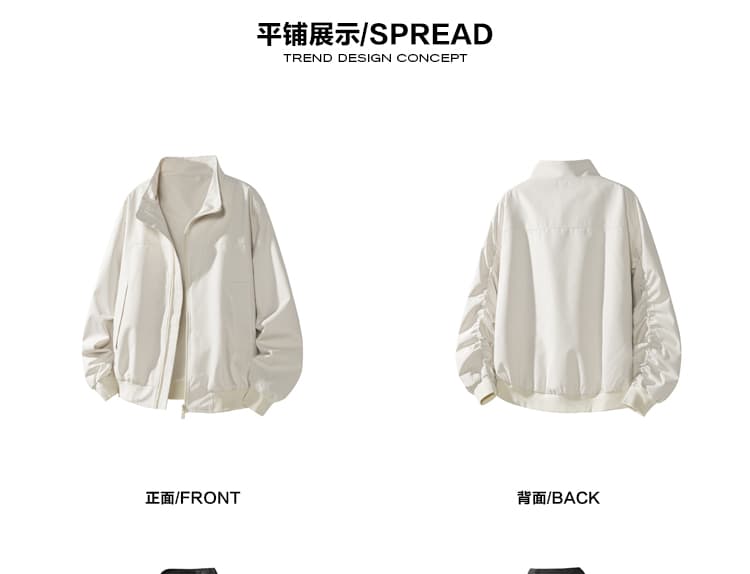 검정색 쇼트 스타일 워크웨어 재킷 남자 아메리칸 세 국방 스탠드 칼라 야구 유니폼 bomber 파일럿 재킷 상세 이미지 5
