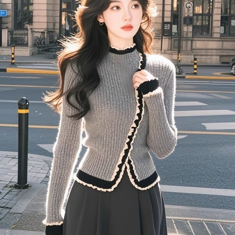 고급 센스 품격 다용도 만나는 맨위 서비스 연령 감소 작은 대중 슈퍼 잘 생긴 스웨터 니트 스웨터 여성 가을 겨울철 새로운 이미지 2