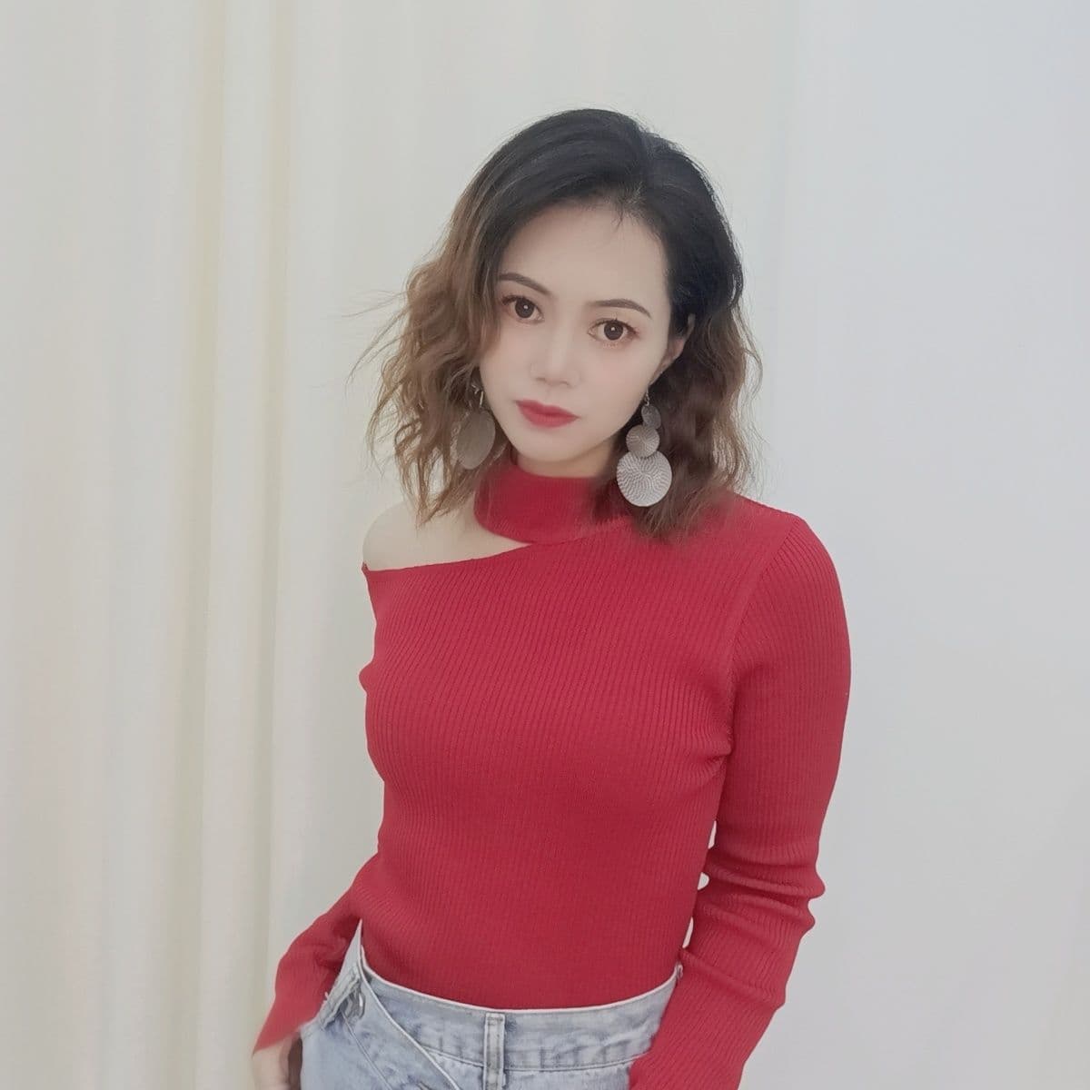 터틀넥 스웨터 여자 인사이드 가져 가라. 긴팔 2026 봄 새로운 섹시함 오프숄더 몸매 가꾸기 풀오버 만나는 니트 스웨터 상세 이미지 10