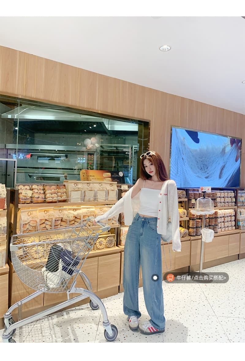 한 부서 화이트 얇은 스타일 자외선 차단 니트 오픈 가디건 여성 여름 루즈핏 슬립 외부 가져 가라. 짧은 외투 맨위 상세 이미지 14