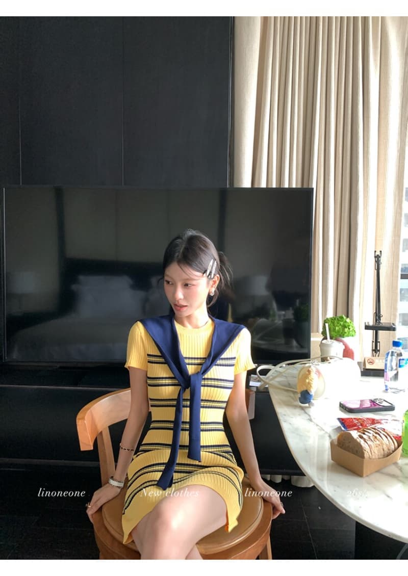 얼음 차가운 실크 캐주얼 스트라이프 패치워크 숄 니트 여성 드레스 여름 몸매 가꾸기 품격 타이트 스커트 치마 상세 이미지 13