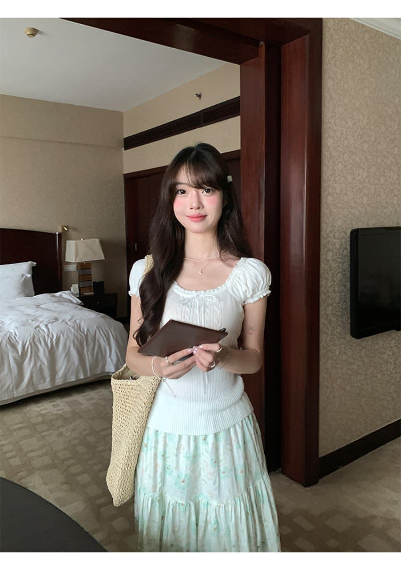 얼음 차가운 실크 워시 물 니트 반팔 여름 한 부서 품격 부드러운 슬림해 보이는 순수한 욕망 다용도 맨위 여성 상세 이미지 10