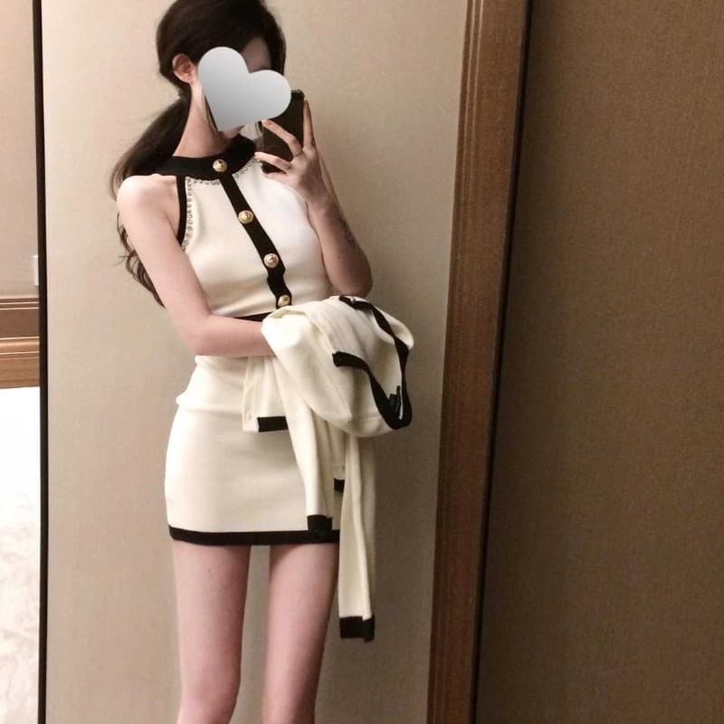 얼음 차가운 실크 워시 물 오프숄더 드레스 여름 순수한 욕망 명문 여성 품격 허리 수축 몸매 가꾸기 고급 센스 타이트 스커트 미니 스커트 이미지 5