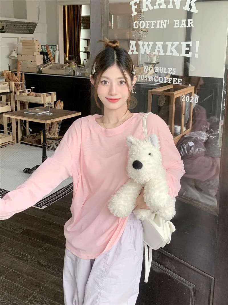 한 부서 황색 자외선 차단 긴팔 티셔츠 여성 여름 다용도 루즈핏 얇은 스타일 에어컨 셔츠 캐주얼 chic 맨위 상세 이미지 3