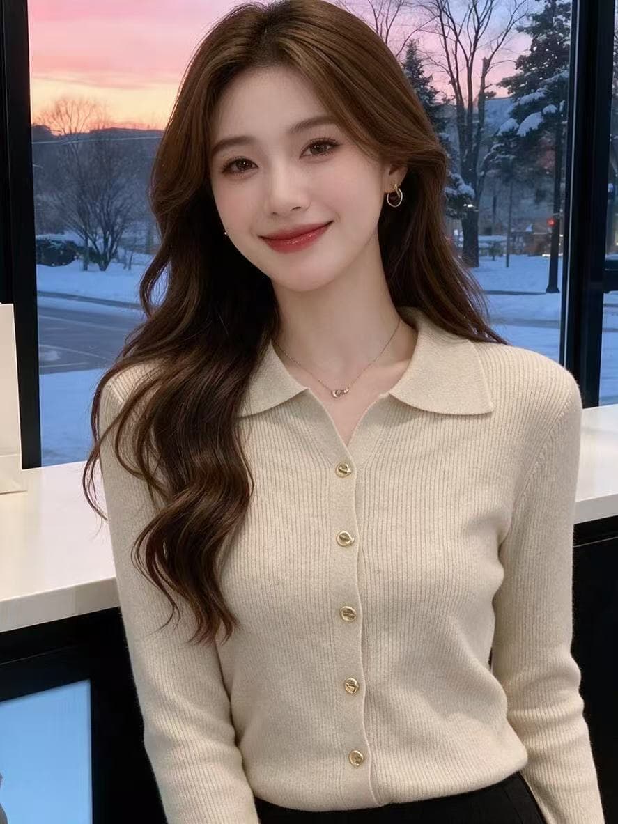 흔들어서 톤 주간 고양이 품질 POLO 칼라 인사이드 가져 가라. 니트 스웨터 스웨터 이른 봄 고급 센스 Chic 고유 한 맨위