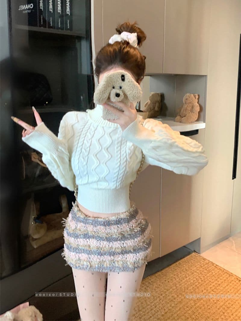 북극 플러시 워시 물 순수한 욕망 바람 섹시함 오프숄더 긴팔 스웨터 여자 가을 겨울 새로운 꽈배기 니트 맨위 상세 이미지 1