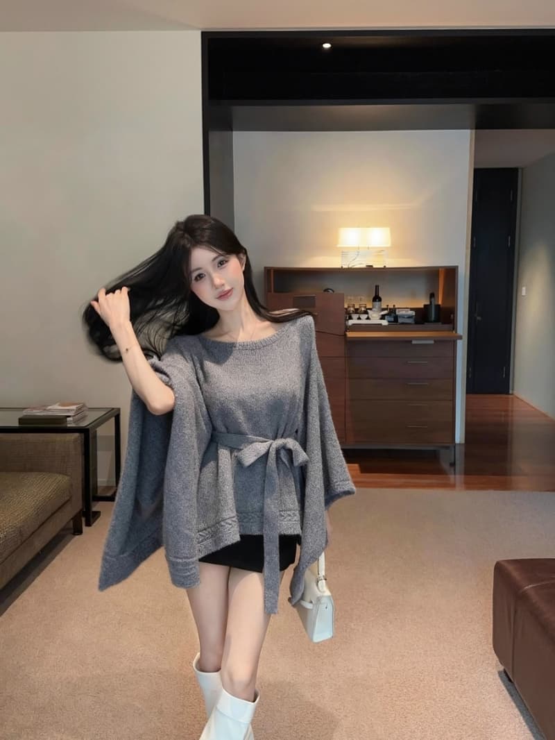 북극 플러시 워시 물 가을 겨울 새로운 망토 숄 니트 스웨터 맨위 弛 센스 분위기 센스 스웨터 코트 상세 이미지 17