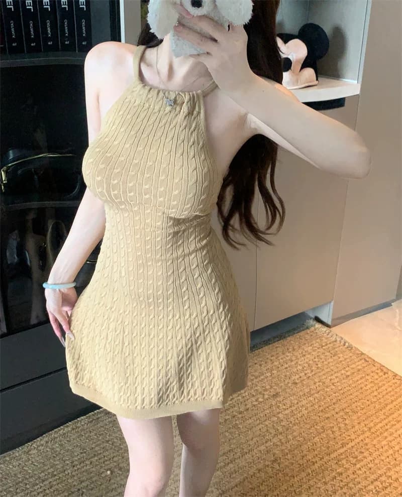 얼음 차가운 실크 워시 물 행침 목 민소매 드레스 여름 순수한 욕망 바람 몸매 가꾸기 슬림해 보이는 A라인 스커트 품격 미니 스커트 상세 이미지 2