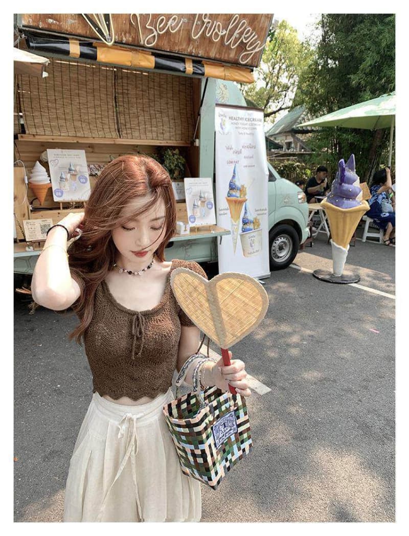 한 부서 부드러운 바람 홀로우 아웃 니트 스웨터 맨위 여성 여름 새로운 몸매 가꾸기 슬림해 보이는 얇은 스타일 외출용 니트 스웨터 맨위 상세 이미지 7