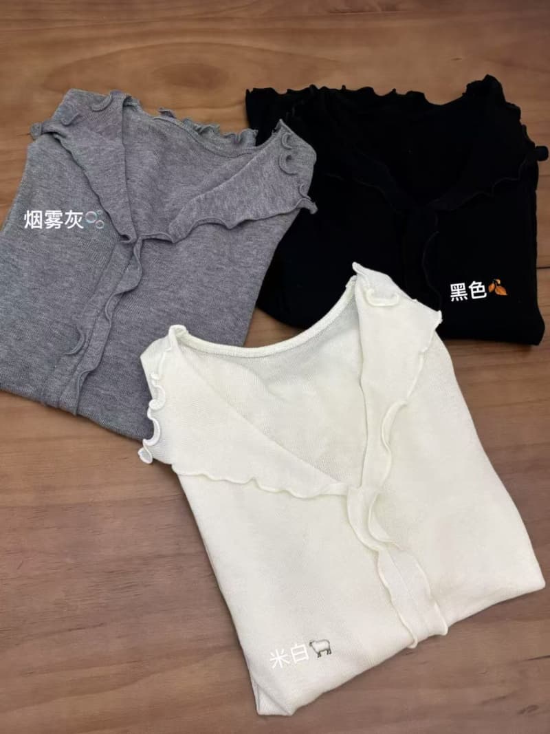 한국 스타일 디자인 센스 프릴 V넥 기본 셔츠 여성 긴 소매 가을 새로운 외국 가스 슬림해 보이는 티셔츠 패션 맨위 트렌디 상세 이미지 7