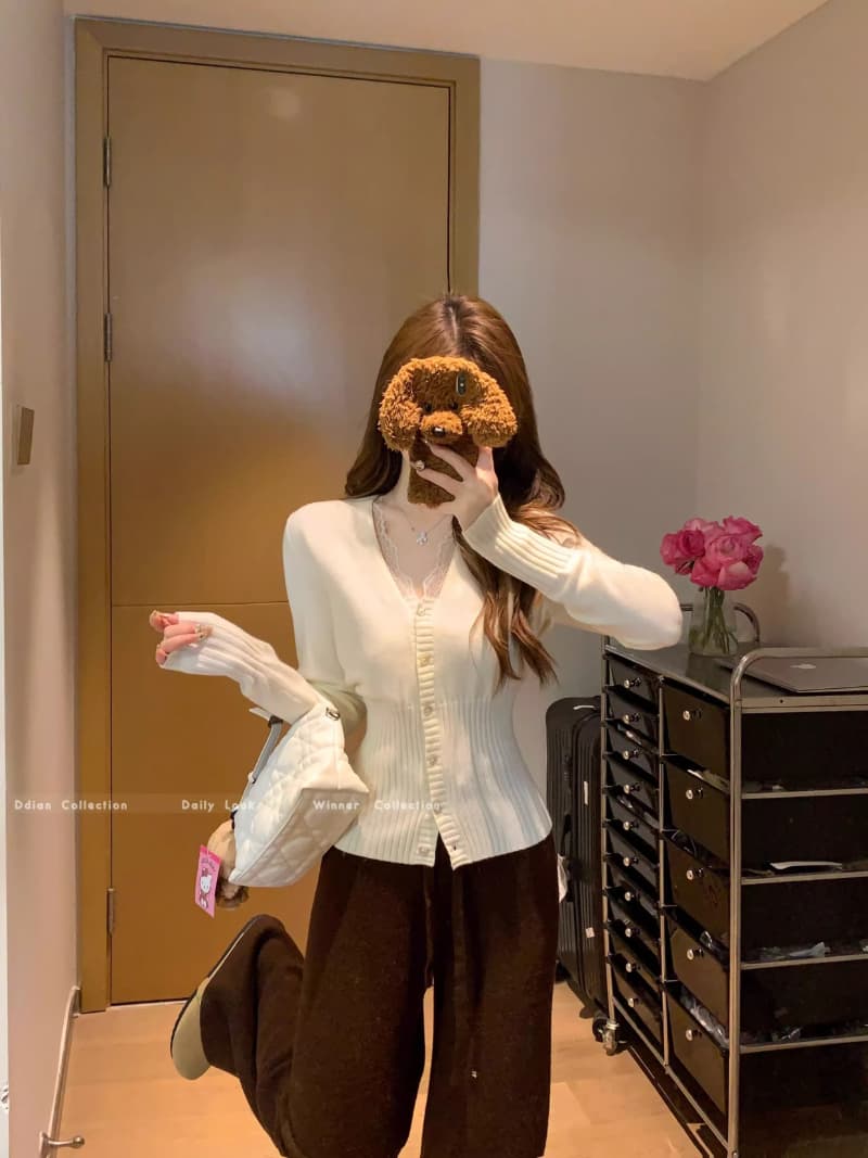 패키지 코어 실 워시 물 레이스 조각 기본 셔츠 여성 순수한 욕망 인사이드 가져 가라. 허리 수축 스웨터 니트 오픈 가디건 맨위 상세 이미지 8