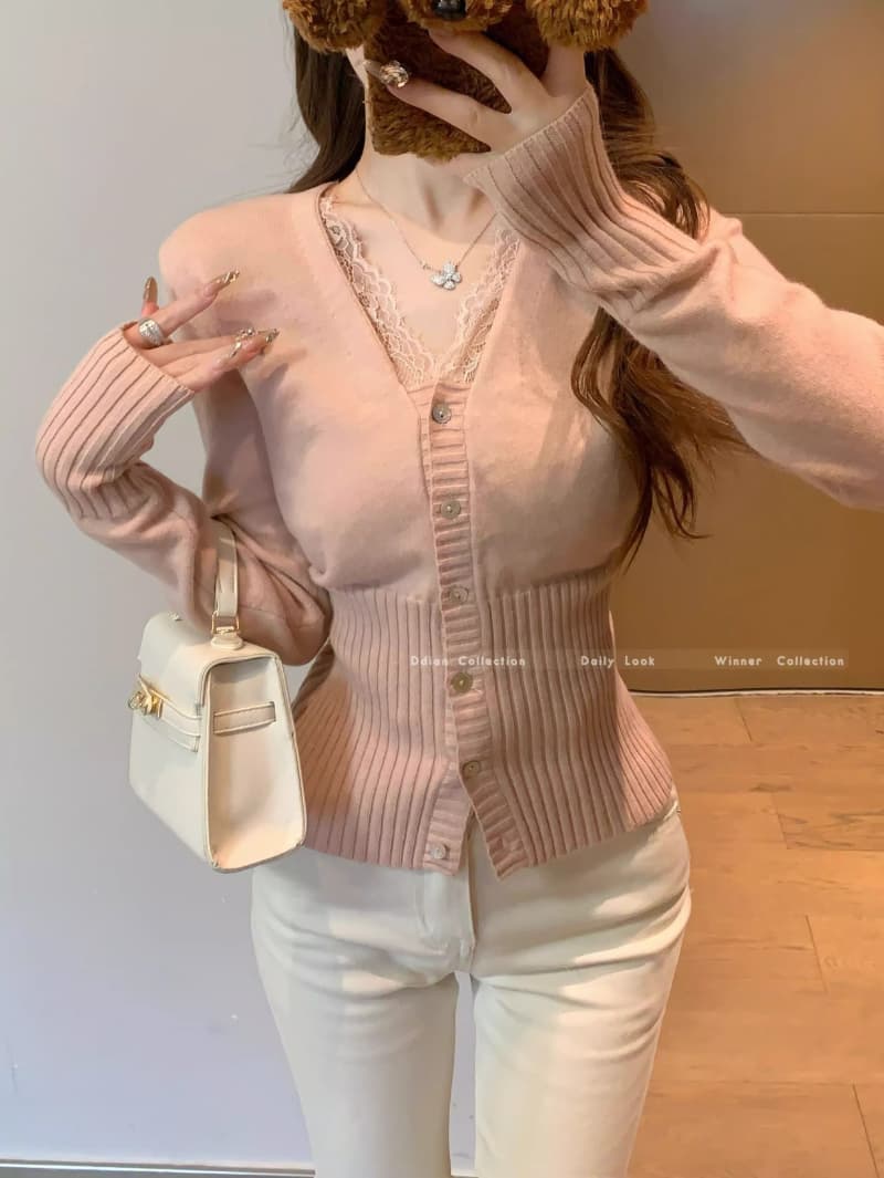 패키지 코어 실 워시 물 레이스 조각 기본 셔츠 여성 순수한 욕망 인사이드 가져 가라. 허리 수축 스웨터 니트 오픈 가디건 맨위 상세 이미지 14