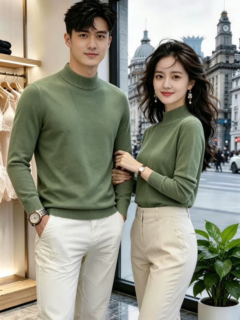 높은 품질 반하이넥 니트 스웨터 남성 인사이드 가져 가라. 가을 겨울철 보온 기본 셔츠 이미지 4