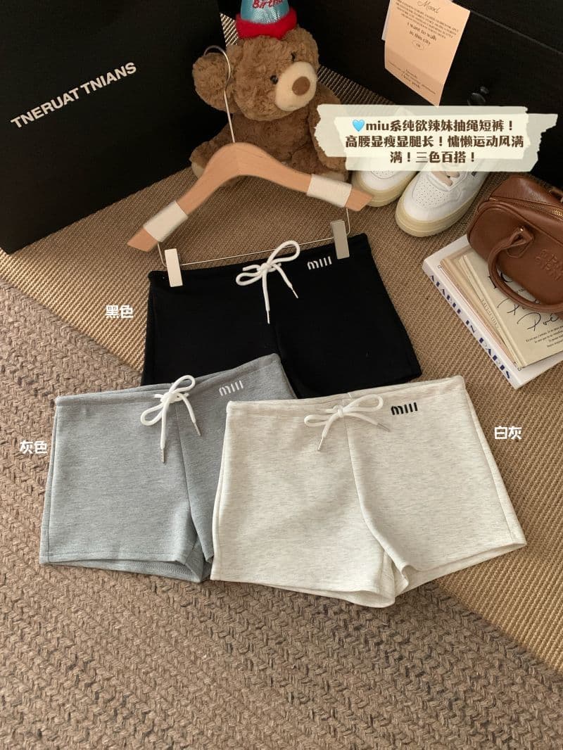 한국 chic 여름 새로운 아메리칸 자수 넓은 다리가 짧다. 바지 여성 펌프 로프 스트레이트 팬츠 다용도 하이웨이스트 한 마디 핫 바지 상세 이미지 3