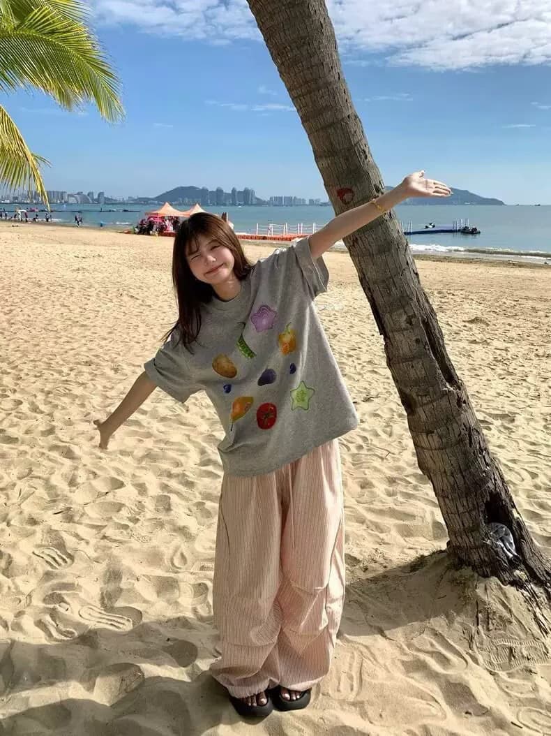 아메리칸 도파민 파란색 캐주얼 바지 여성 여름 얇은 스타일 차가운 센스 루즈핏 스트레이트 넓은 다리 재즈 춤추기 롱 바지 상세 이미지 10