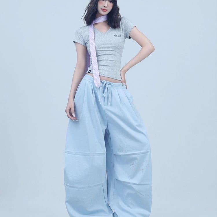 스트리트 댄스 조수 브랜드 조용한 음속 건조한 원단 여름 야마모토 느긋한 도루 가을 센스 웃음 하 워크웨어 긴 바지 여성 캐주얼 바지 트렌디 상세 이미지 1