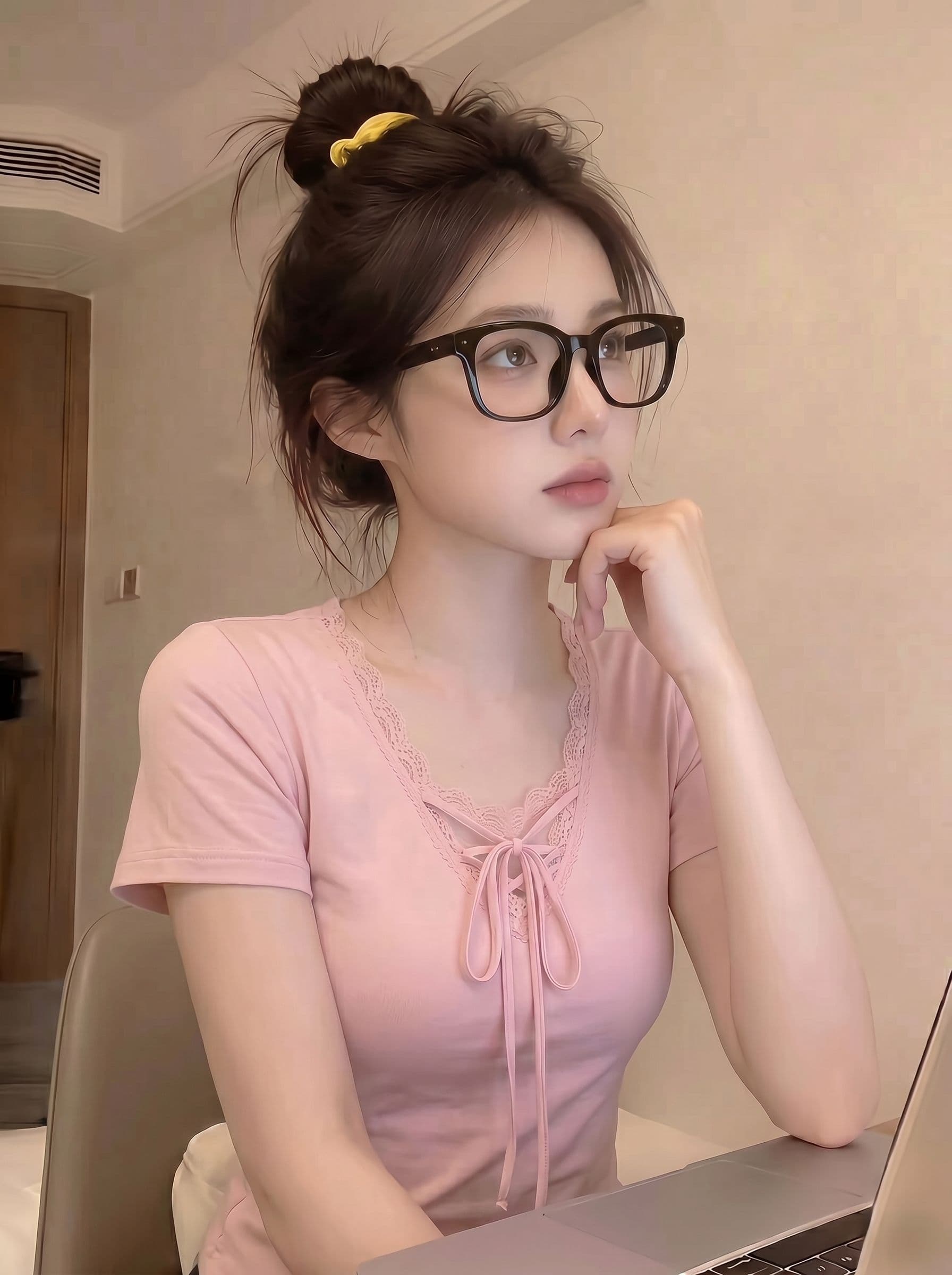 한국 chic 아메리칸 핫걸 바람 V넥 레이스 조각 한 부서 티셔츠 여성 여름 새로운 반팔 몸매 가꾸기 맨위 트렌디 이미지 3