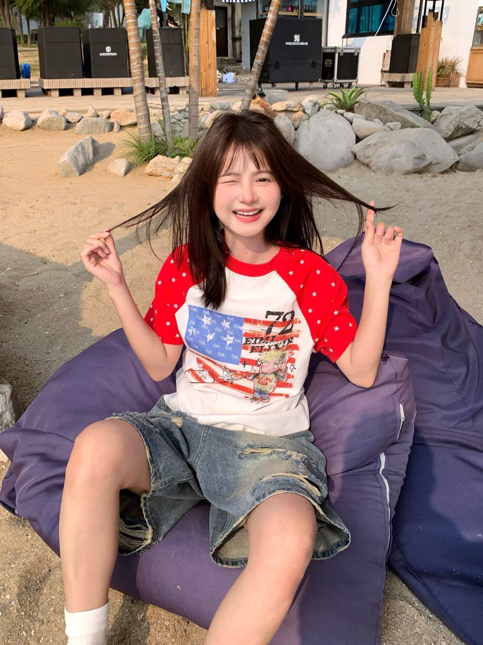 아메리칸 레트로 워싱 찢어진 부분 세련된 데님 오부 바지 남녀 여름 새로운 캐주얼 다용도 트렌드 반바지 트렌디 이미지 4