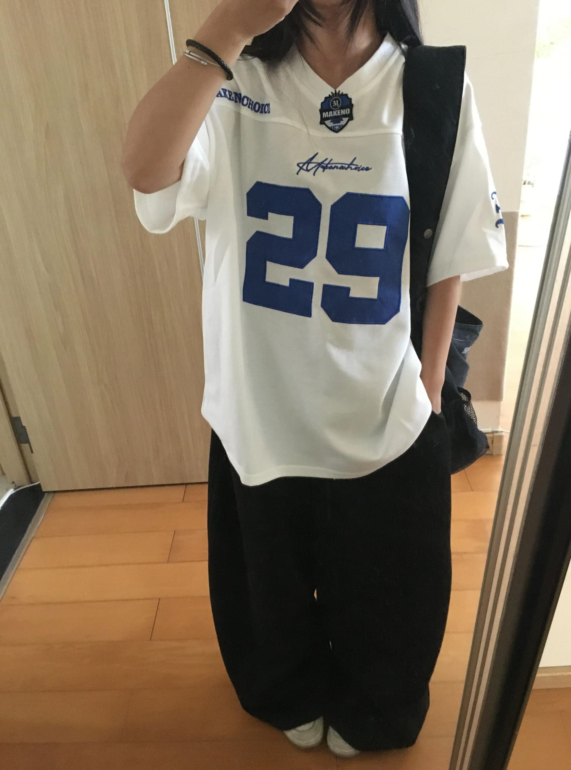 한국 스타일 아메리칸 캐주얼 반팔 티셔츠 여성 2026 여름 새로운 아메리칸 공 서비스 자수 운동 루즈핏 맨위 트렌디 상세 이미지 4