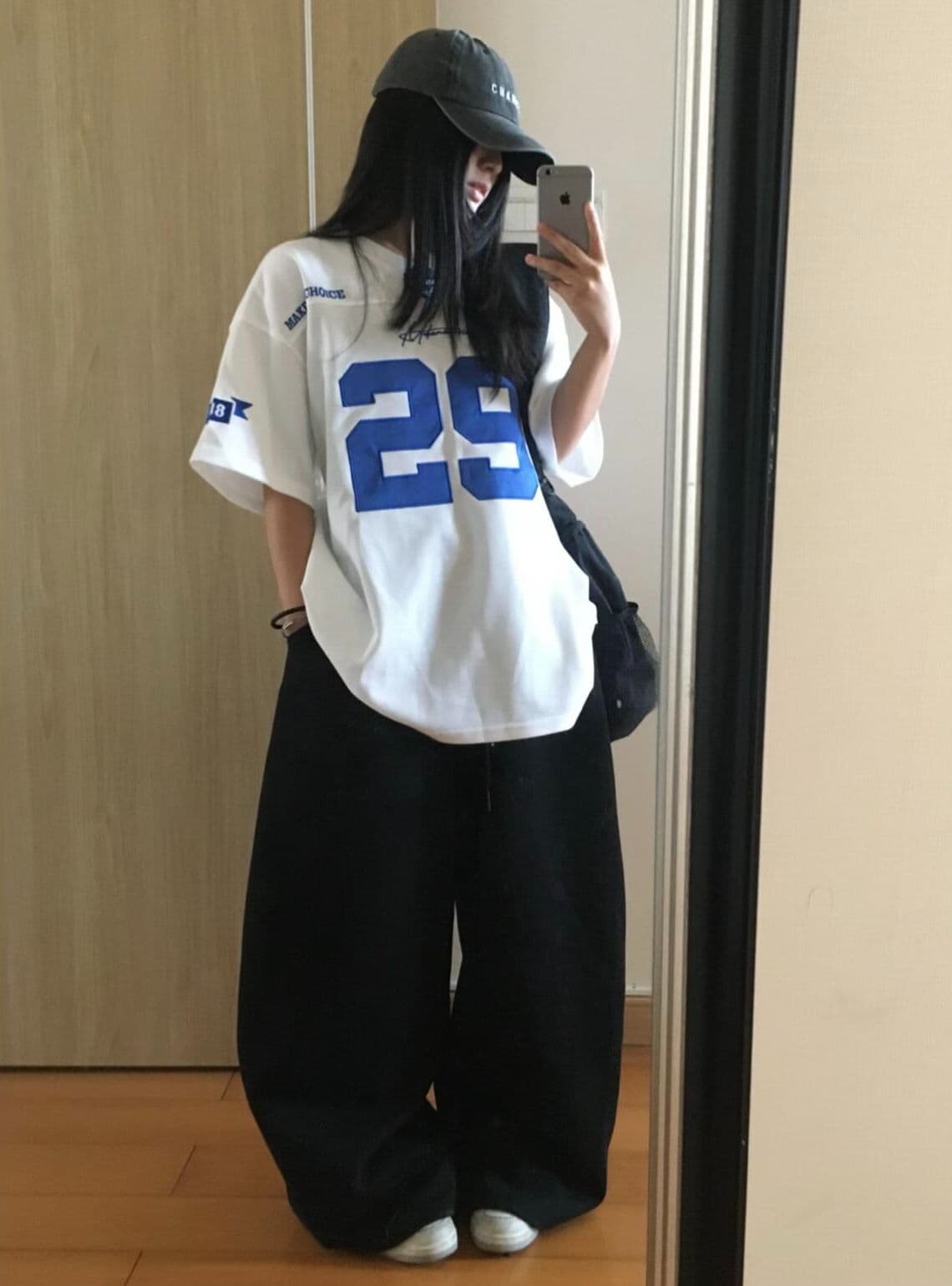 한국 스타일 아메리칸 캐주얼 반팔 티셔츠 여성 2026 여름 새로운 아메리칸 공 서비스 자수 운동 루즈핏 맨위 트렌디 상세 이미지 8