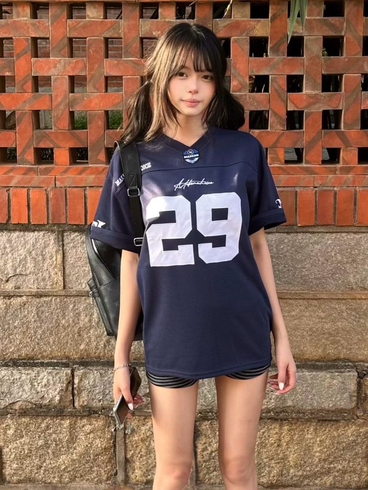 한국 스타일 아메리칸 캐주얼 반팔 티셔츠 여성 2026 여름 새로운 아메리칸 공 서비스 자수 운동 루즈핏 맨위 트렌디 상세 이미지 13