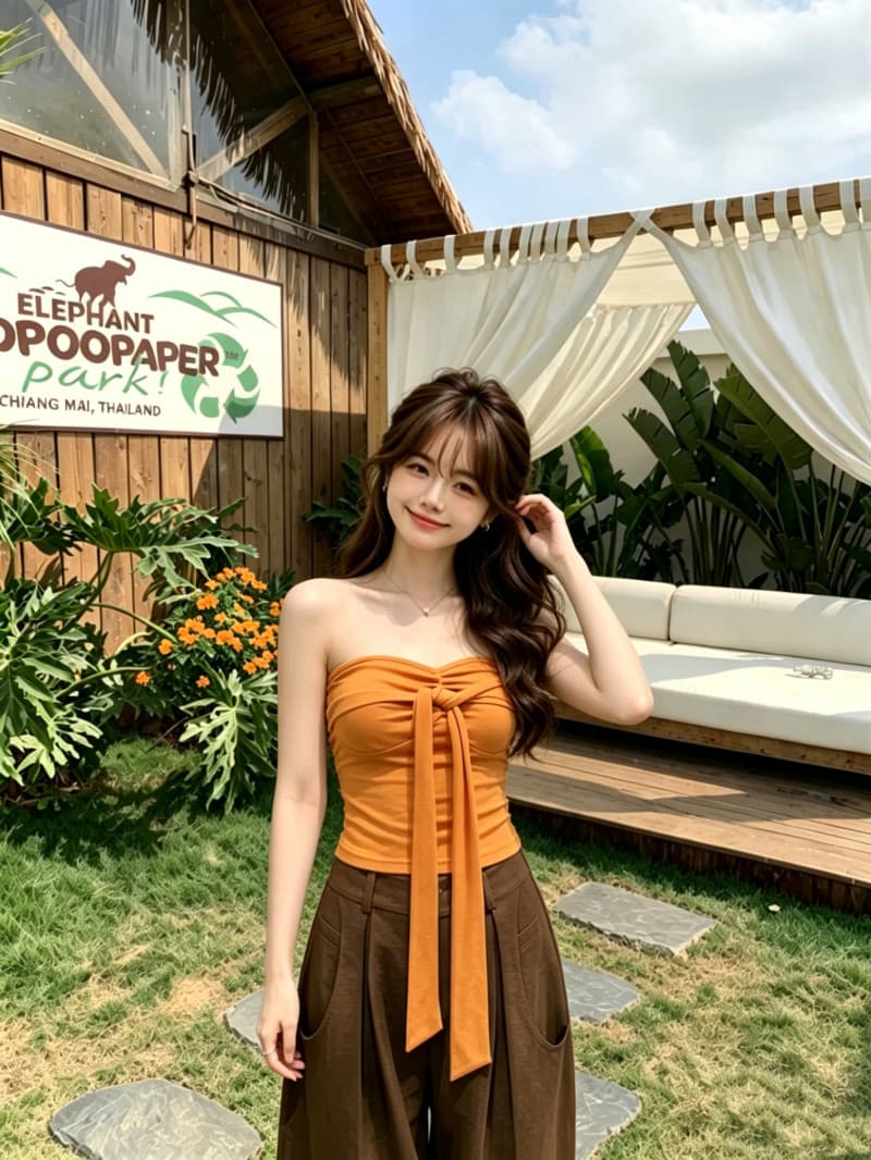 패션 세트 주황색 깊은 V 넥 스트라이프 블라우스 여성 여름 핫걸 몸매 가꾸기 스트랩 튜브탑 작은 조끼 투피스 세트 이미지 2