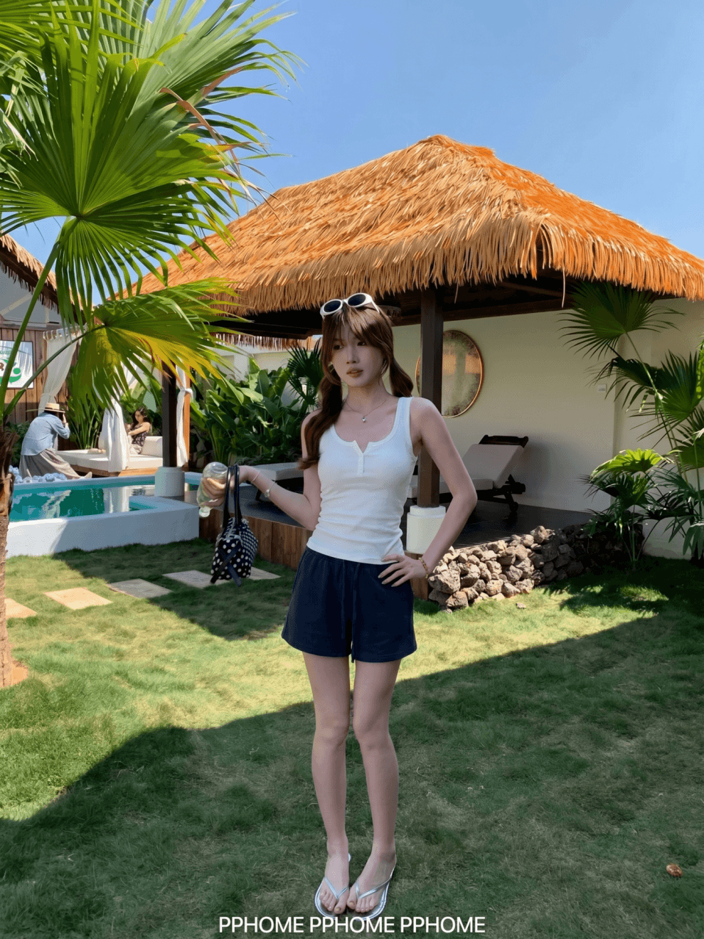 아메리칸 레트로 u 칼라 단추 하프 열기 민소매 허리 수축 조끼 여성 몸매 가꾸기 인사이드 가져 가라. 외출용 여름 새로운 맨위 상세 이미지 5