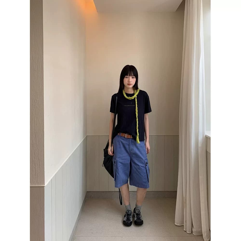 트렌드 하라주쿠 아메리칸 마 오래된 워크웨어 바지 순면 무거운 워시 물 레트로 루즈핏 빅 포켓 청바지 트렌디 이미지 3