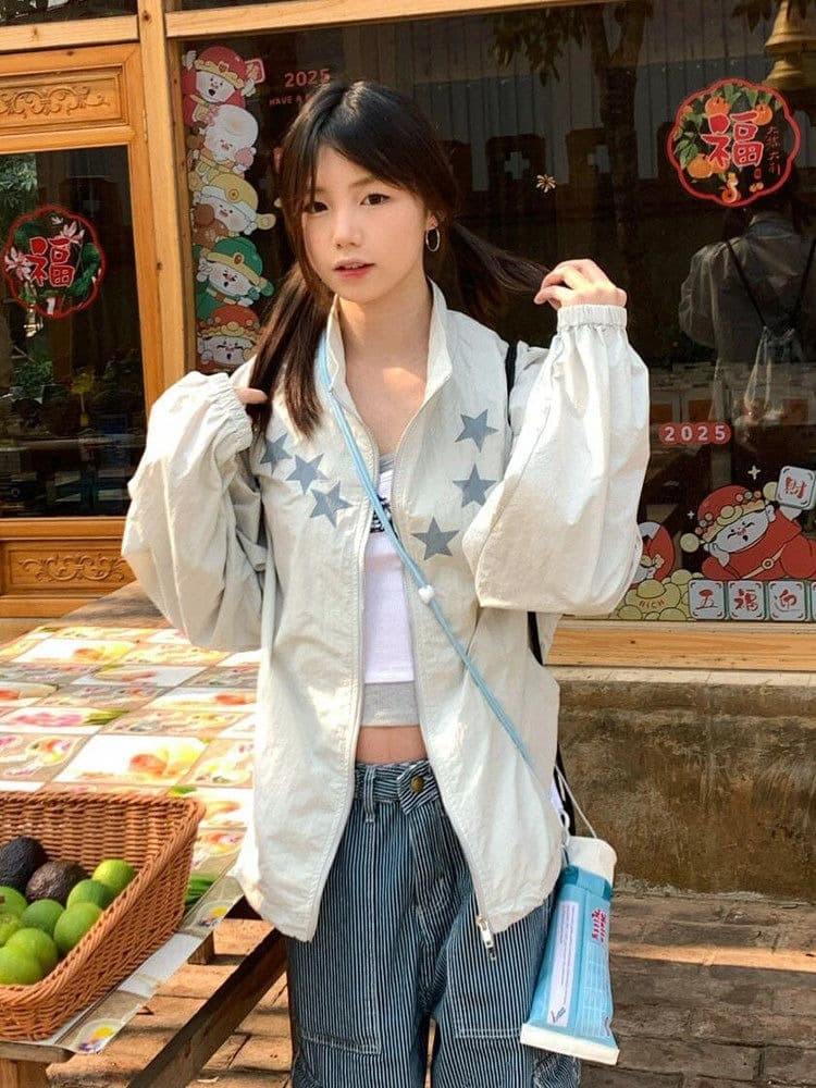 일본식 스탠드 칼라 얇고 가벼운 자외선 차단 재킷 여자 여름 루즈핏 캐주얼 디자인 센스 통기성 국방 자외선 자외선 차단 의류 이미지 4