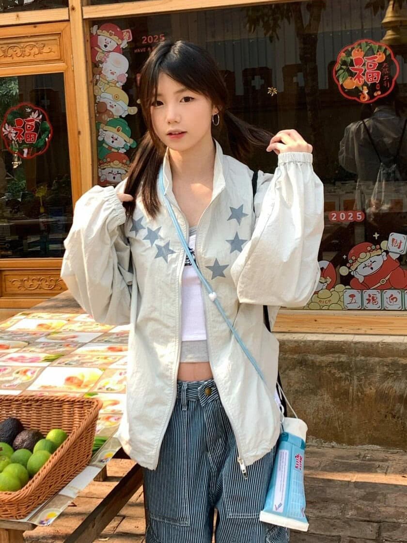 일본식 스탠드 칼라 얇고 가벼운 자외선 차단 재킷 여자 여름 루즈핏 캐주얼 디자인 센스 통기성 국방 자외선 자외선 차단 의류 상세 이미지 13