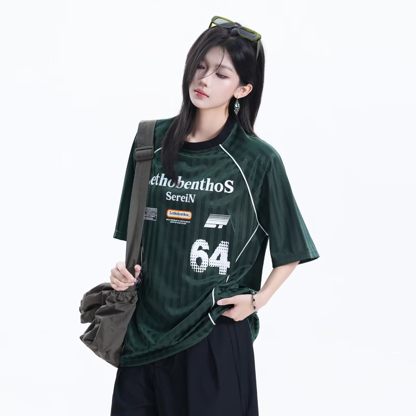 한국 스타일 아메리칸 레트로 삽입 어깨 반팔 티셔츠 2026 여름 루즈핏 무거운 조수 브랜드 커플 의류 트렌드 패션 일본식 상세 이미지 4