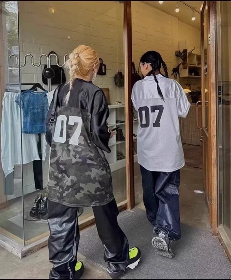 한국 스타일 새로운 아메리칸 미니멀리즘 트렌드 레트로 웃음 하 저지 루즈핏 반팔 티셔츠 남녀 일본식 하라주쿠 ins 트렌디 상세 이미지 9