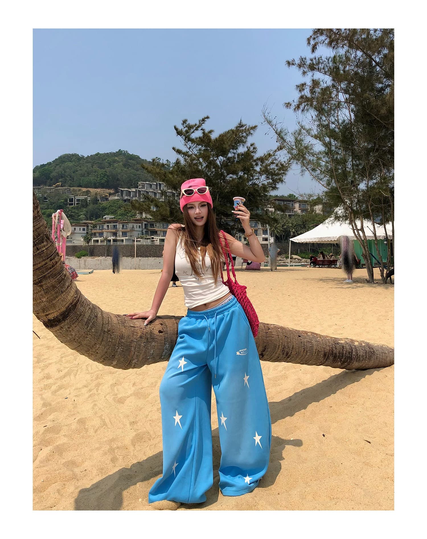 한국 chic 아메리칸 캐주얼 바지 여성 봄 여름 루즈핏 느긋한 하이웨이스트 다용도 도루 가을 센스 넓은 다리 바닥 청소 모통이 칼 바지 상세 이미지 7
