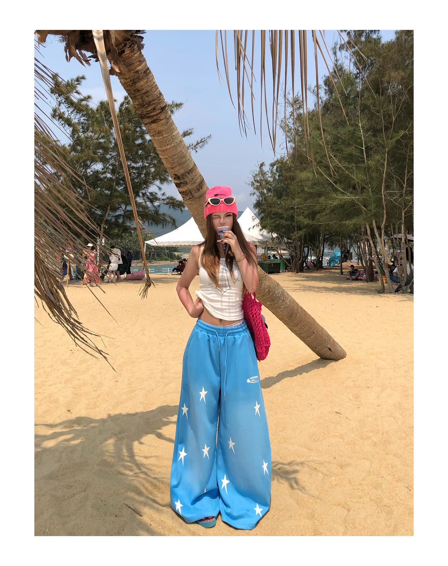 한국 chic 아메리칸 캐주얼 바지 여성 봄 여름 루즈핏 느긋한 하이웨이스트 다용도 도루 가을 센스 넓은 다리 바닥 청소 모통이 칼 바지 상세 이미지 11