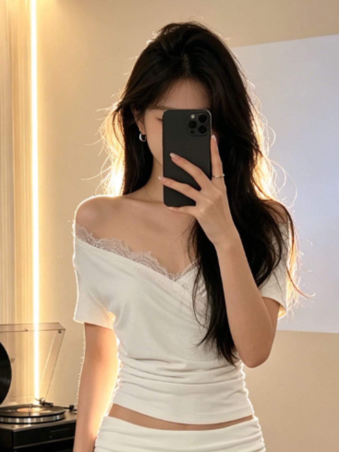 한국 chic 아메리칸 여름 새로운 V넥 허리 수축 슬림해 보이는 반팔 티셔츠 여성 작은 대중 아니요 명중 섹션 맨위 트렌디 이미지 3