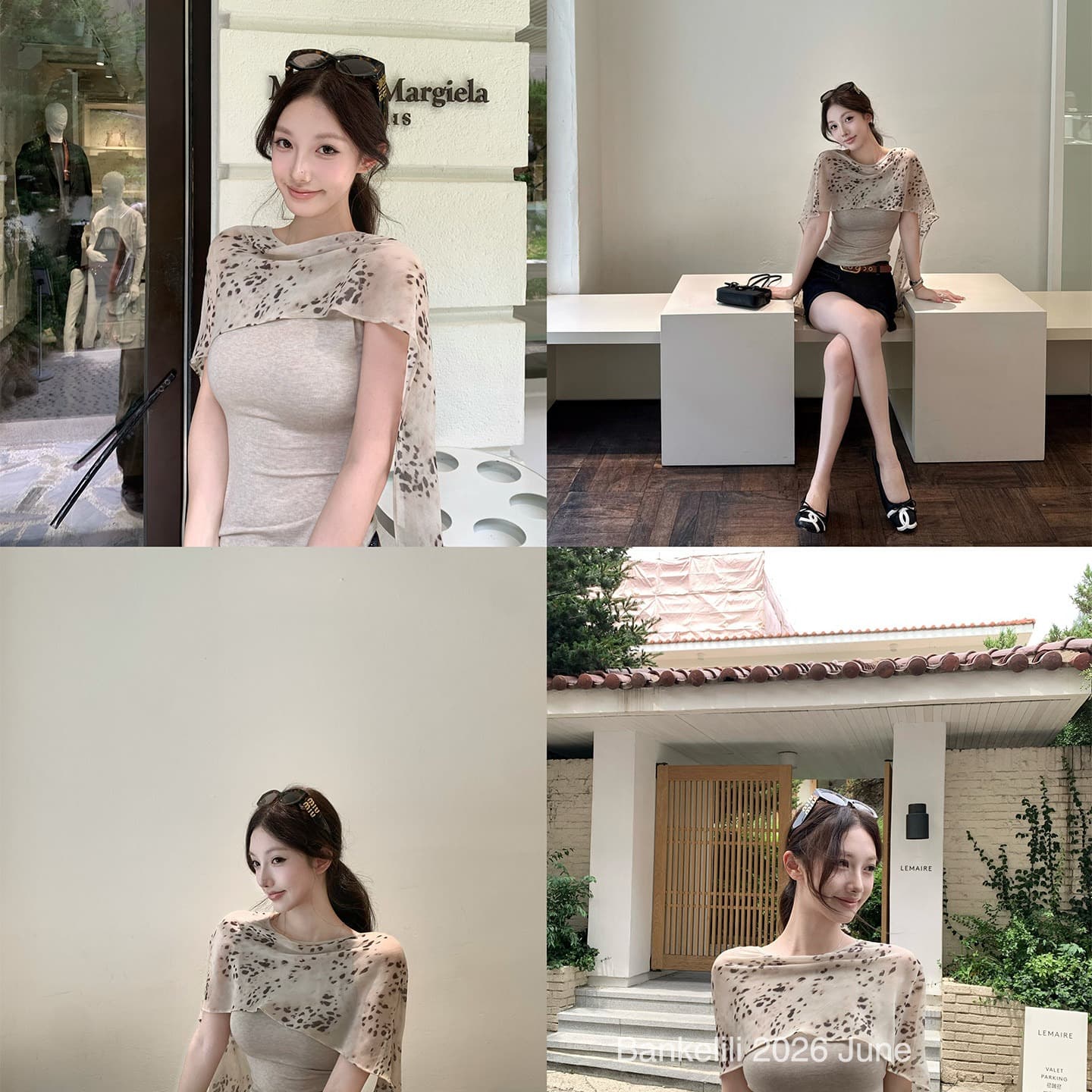 한국 chic Tulle 숄 작은 대중 페이크 레이어드 민소매 티셔츠 여성 여름 새로운 핫걸 한 단어 허리 수축 맨위 이미지 5
