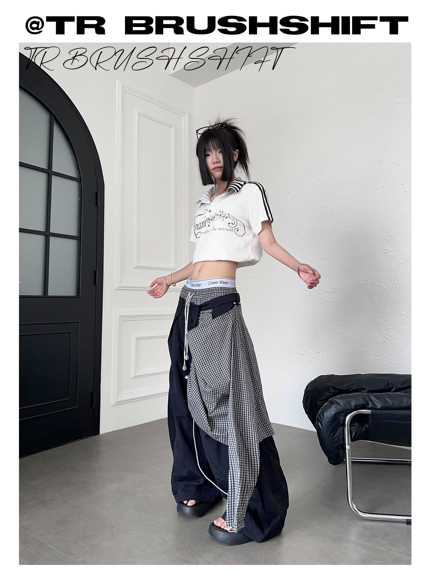 한국 chic 아메리칸 새로운 거리 불규칙 탈착식 방귀 커튼 캐주얼 바지 루즈핏 더블 머리 허리 모통이 칼 바지 여성 상세 이미지 41